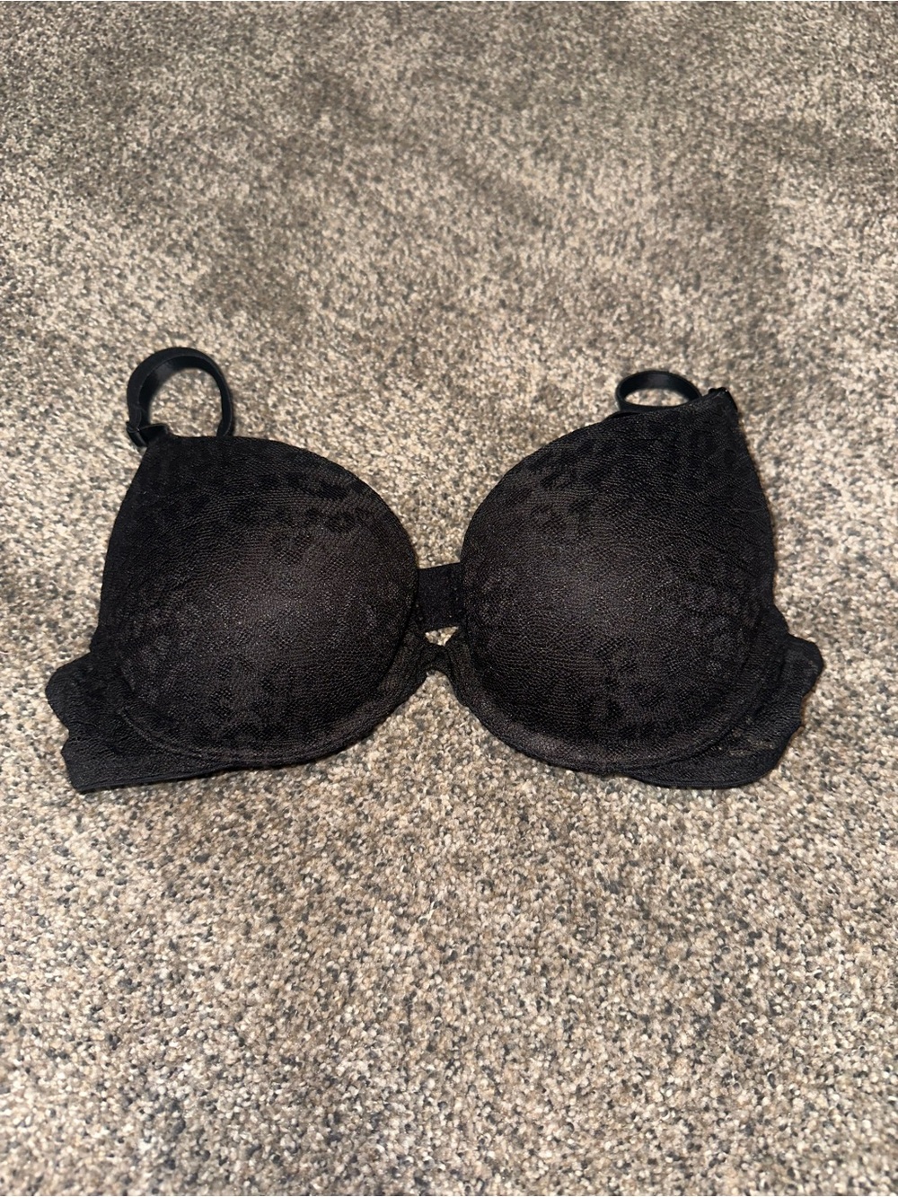 Victorias Secret Pink Black Lace Push-Up Bra Women Intimates Size 32B